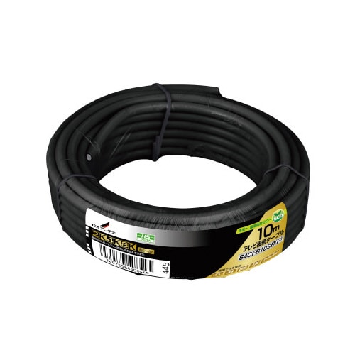 アンテナケーブル 4C コネクタ無 10m 黒