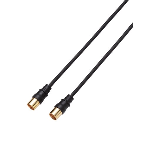 アンテナケーブル 2C 両側ストレート 1m 黒