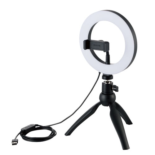 LEDリングライト ミニ三脚スタンド付 16cm