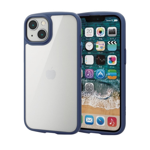 iPhone13 ケース ハイブリッド ネイビー