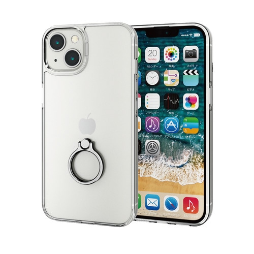 iPhone13 ケース ハイブリッド シルバー