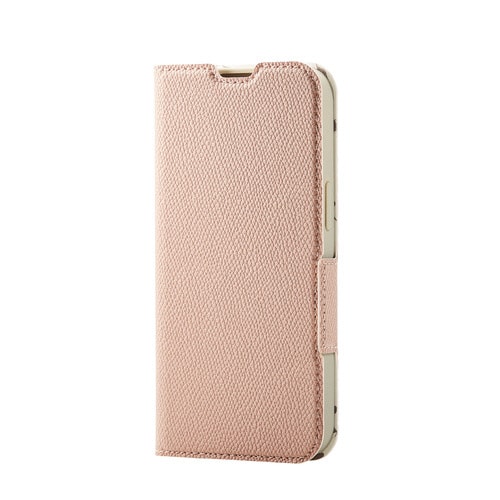 iPhone13 ケース レザー スモーキーピンク