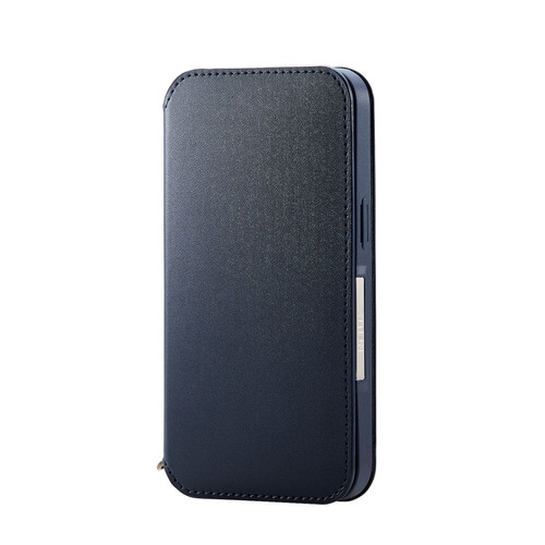 iPhone13 ケース 手帳 レザー ネイビー