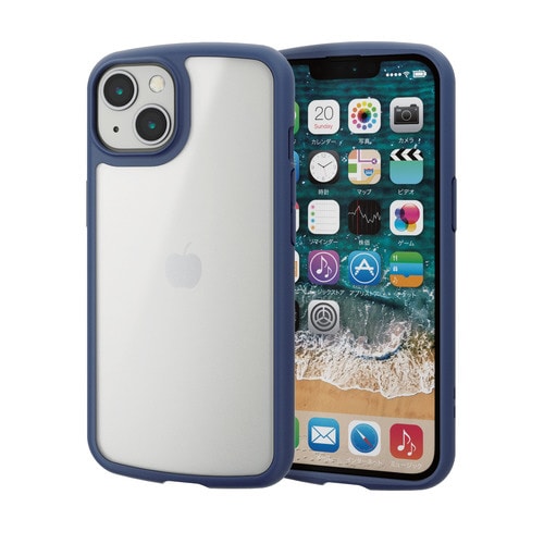 iPhone13 ケース ハイブリッド ネイビー
