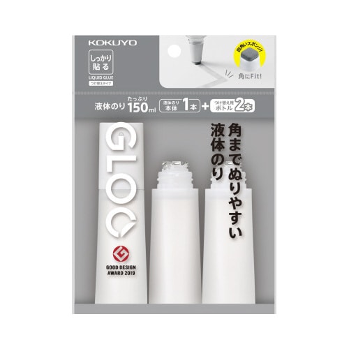 グルー液体のり しっかり貼る 本体+つけ替え用