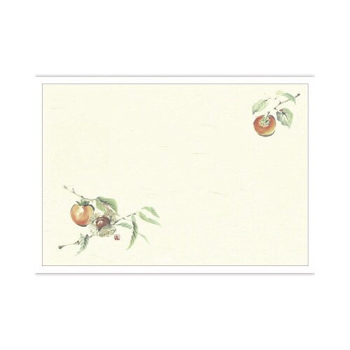 テーブルマット 尺3 柿 淡黄雲竜