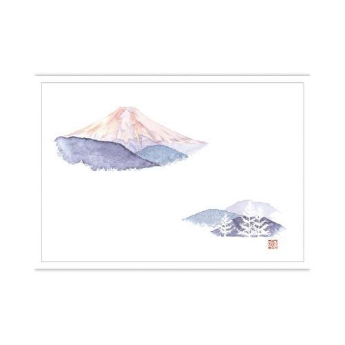 テーブルマット 尺3 九鬼山からの赤富士