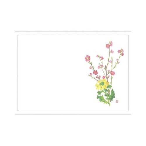 テーブルマット 尺3 桃と菜の花