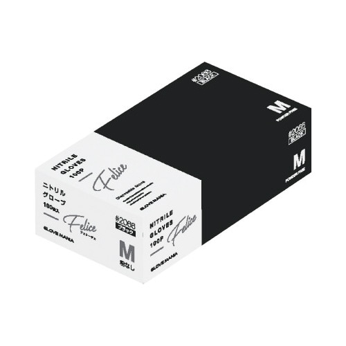 ニトリルフェリーチェ 粉無 ブラック 100枚 M