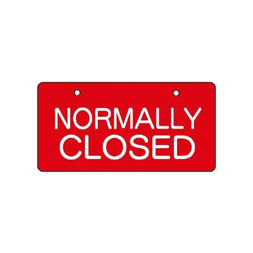バルブ開閉表示板 CLOSED・赤地 856−39