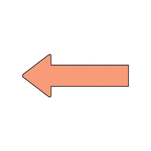 配管ステッカー 方向 薄黄赤 AS−23−7SS