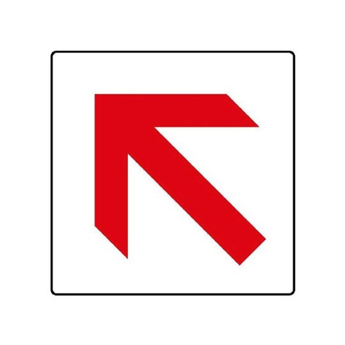 矢印ステッカー 白地赤矢印斜め 862−32