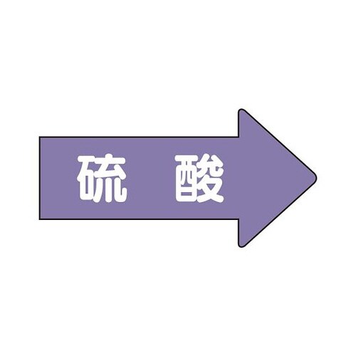 配管識別ステッカー 右方向 硫酸 AS−44L