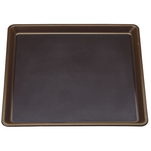 PP正角盆 ブラウン(ノンスリップ)