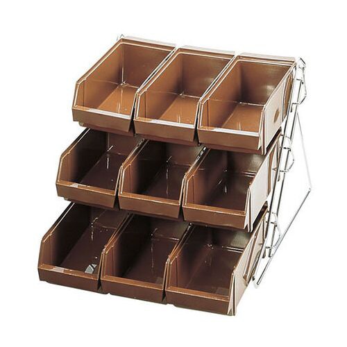 オーガナイザー 3段3列(9ヶ入)ブラウン