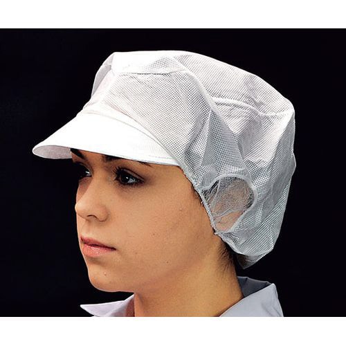 帯電帽 つば付 LL ホワイト 20枚入