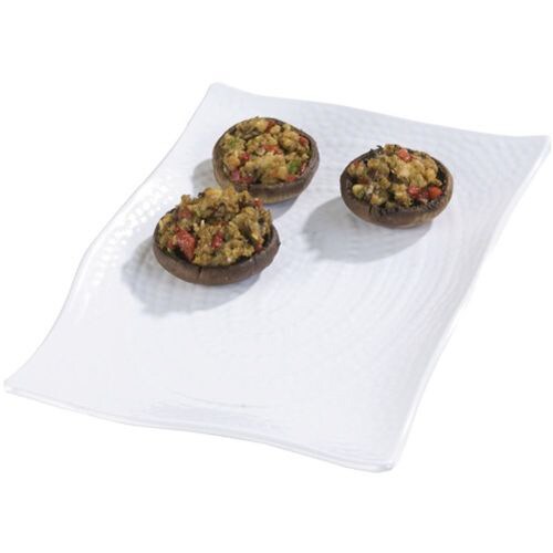 テラテクスチャード レクタングルプラター L 白