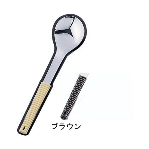 18−8 盛り付けスプーン 穴無 ブラウン