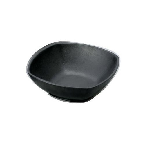 マイン メラミンウェア 黒 角深皿 中
