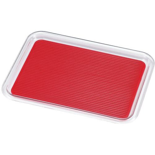 クリア マジックトレー 角型 14インチ 大 赤