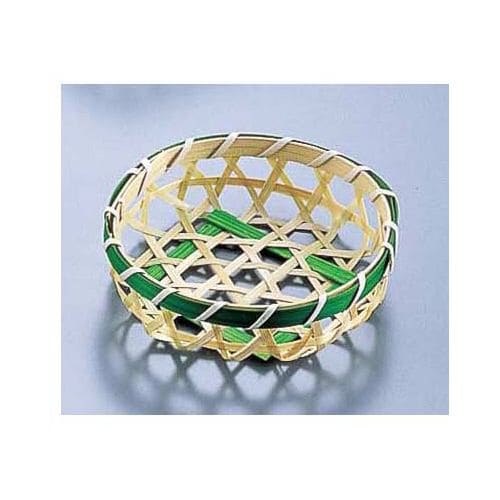 竹製 珍味籠(10個入)3085 ミニ丸10 緑