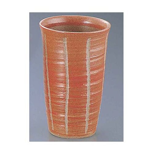 彫十草カップ 赤 (大) D03−26