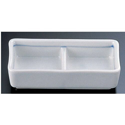 青磁筋二つ仕切り皿 小 T03−202