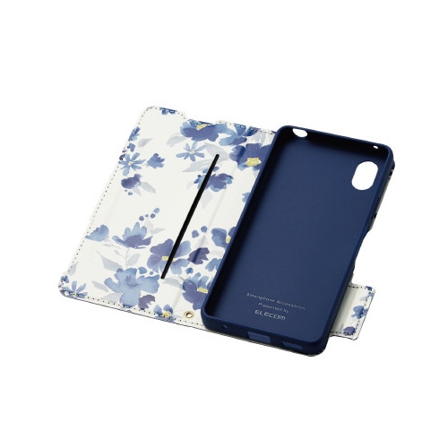 Xperia Ace IIIケース 花柄 ネイビー
