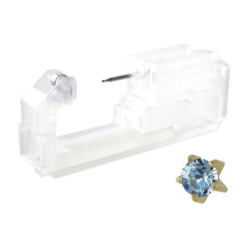 医≫滅菌済セイフティピアッサーチタンアクアマリン