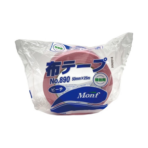 Monf梱包用カラー布テープNo890ピーチ30巻