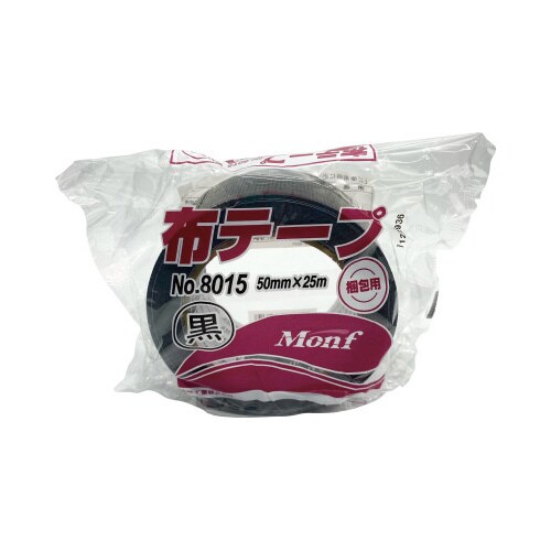 Monf梱包用カラー布テープNo8015黒 30巻
