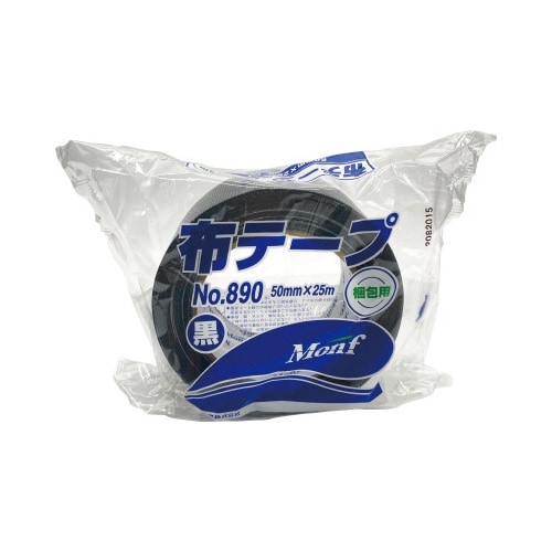 Monf梱包用カラー布テープ No890黒 30巻