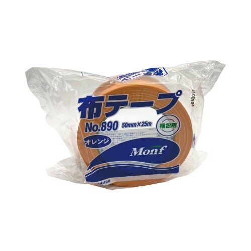 Monf梱包用カラー布テープNo890橙色 30巻