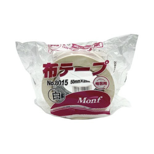 Monf梱包用カラー布テープNo8015白 30巻