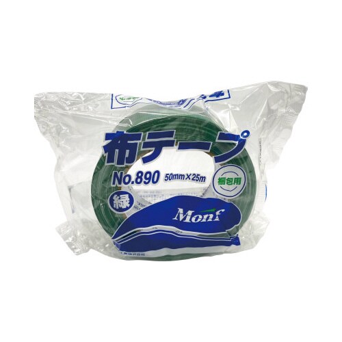 Monf梱包用カラー布テープ No890緑 30巻