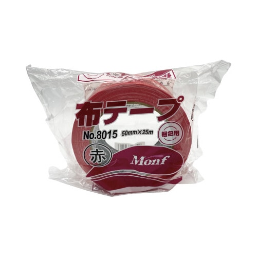 Monf梱包用カラー布テープNo8015赤 30巻