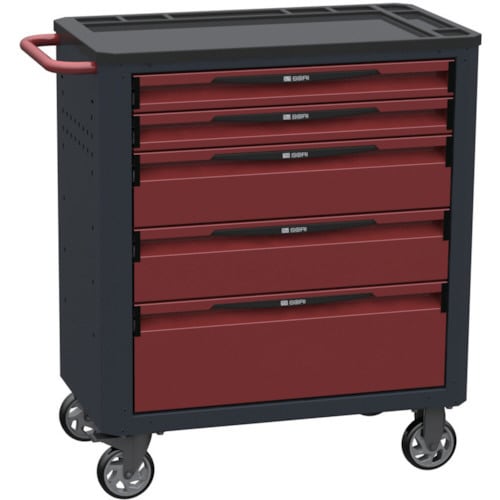 キャビネットワゴン 8000 5段 赤