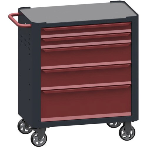 キャビネットワゴン 7000 5段 赤