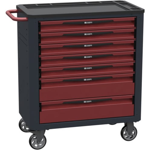 キャビネットワゴン 8000 7段 赤