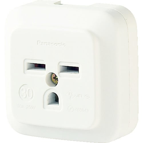 接地2P30A角型コンセント薄型 ミルキーホワイト