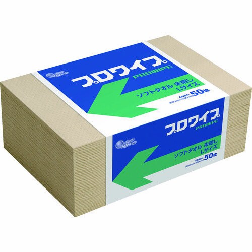 プロワイプソフトタオル未晒帯どめ Lサイズ 50枚