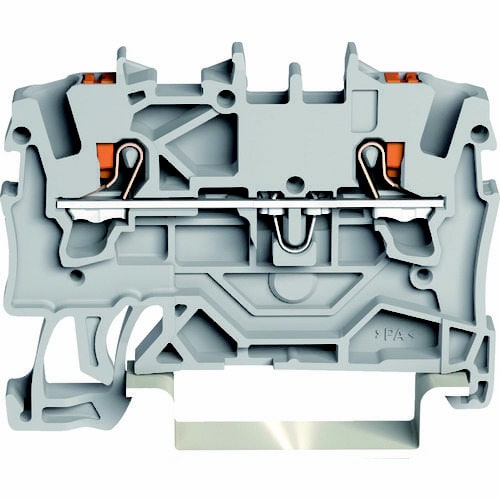 プッシュボタン スプリング中継端子台 グレー