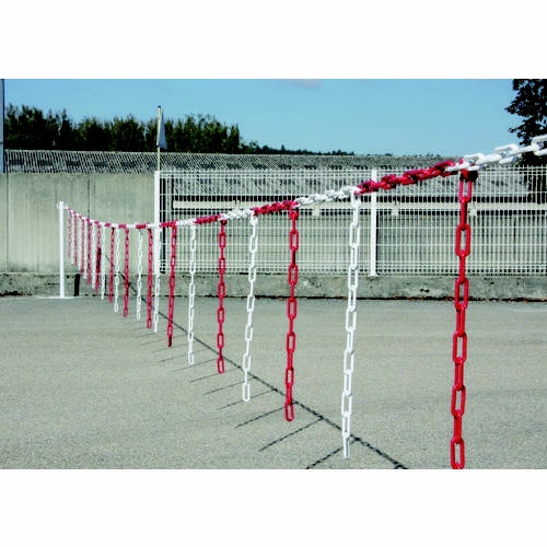 プラチェーン バリアチェーン 赤/白 10m