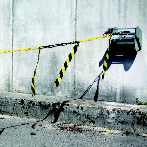 プラチェーンリボン バリアチェーン 黄/黒 10m