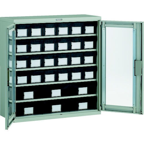 バンラックケースM型両開き扉 導電 小24大6