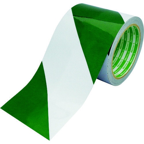 再帰反射テープ 90mmx10m 緑/白