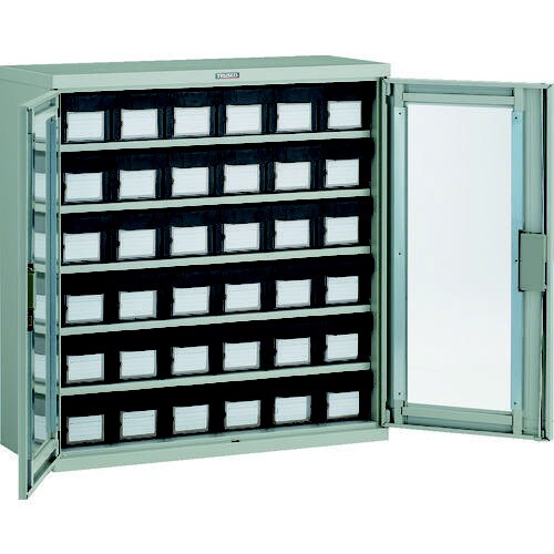 バンラックケースL型両開き扉 導電 小36