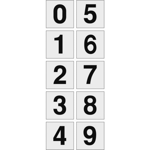 数字ステッカー 「0−9」連番 透明地/黒文字