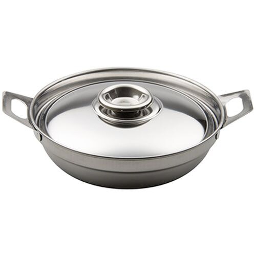 18−0ちり鍋 1人用(蓋付) 17cm 1個穴