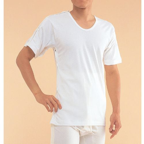 紳士・婦人共用 脇開き5分袖(右開き) M